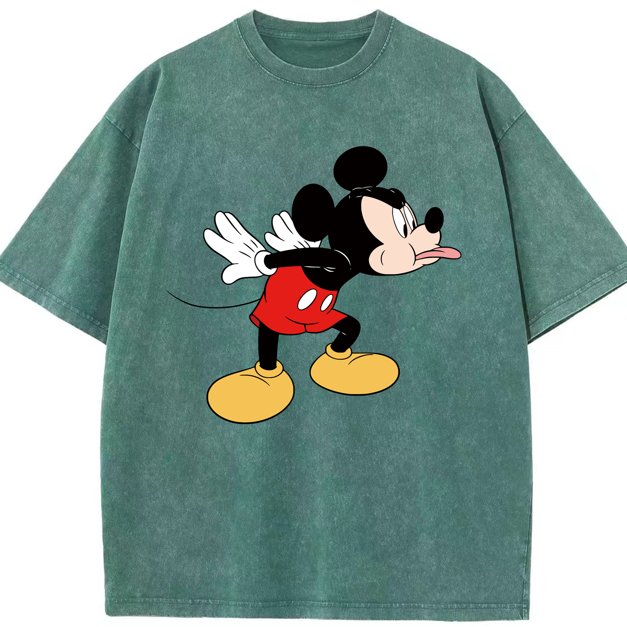（画像用） ミッキーマウス Mickey Mouse 綿100% ヴィンテージ風 半袖Tシャツ（フロントプリント）
